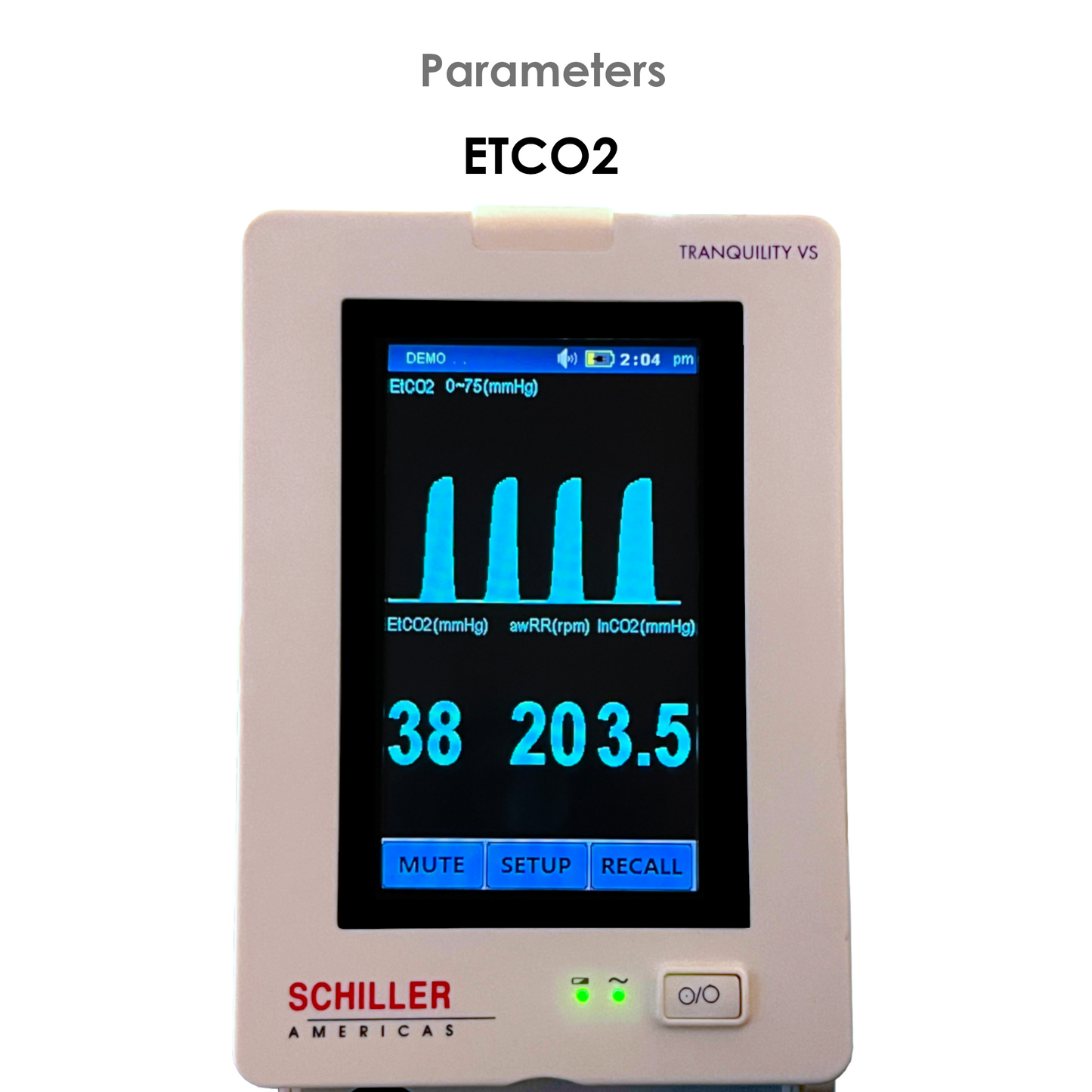 Schiller Tranquility VS Capnography, ETC02 Monitor